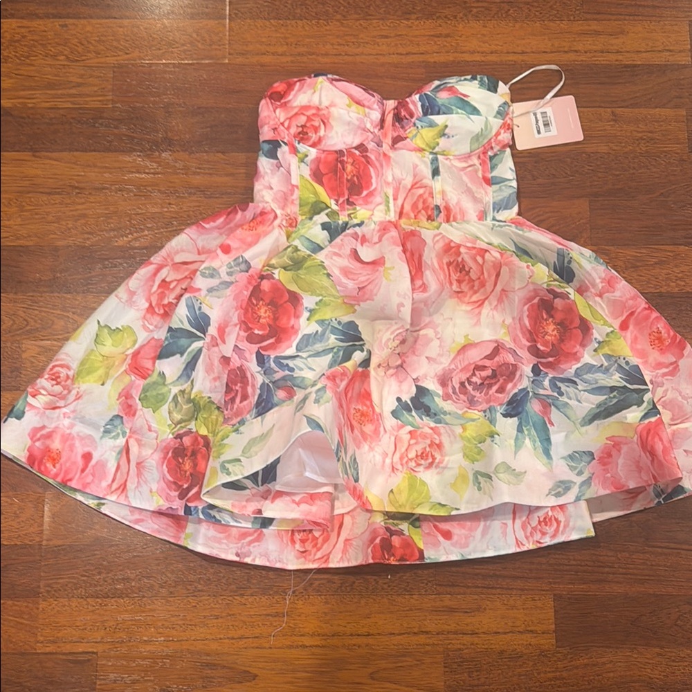 Floral Strapless Kids Dress